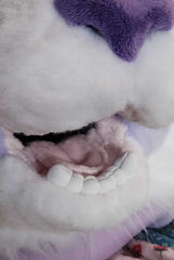 plush, thread-sculpted teeth